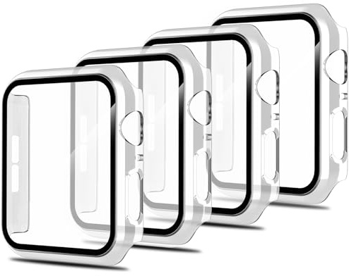 Simpeak 4-Stück Schutzhülle Kompatibel mit Apple Watch Series 6/5/4/SE/SE2/SE3 44mm, Displayschutz PC Harte Hülle, Schutz Zubehör für iWatch, Kratzfest Gehäuse, Transparent