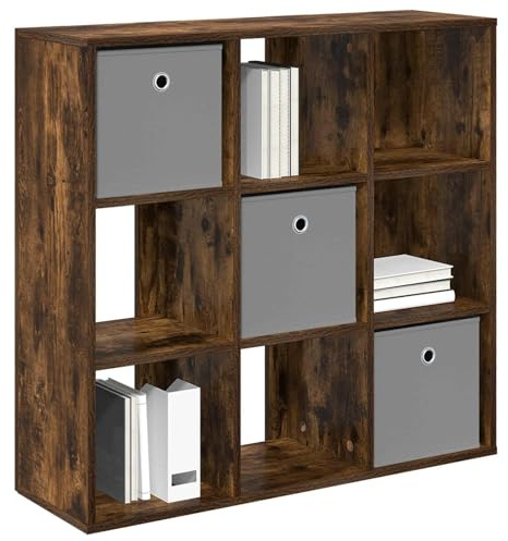 vidaXL Sideboard mit Schubladen Geräucherte Eiche 88,5 x 29 x 84,5 cm, Wohnzimmer Sideboard, moderner Stauraum, viel Platz zum Organisieren, Robustes freistehendes Möbelstück