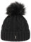 McBURN Cable Knit Umschlagmütze Bommelmütze Mütze Pudelmütze Strickmütze Damen - Made in Italy Wintermütze Wollmütze mit Umschlag, Futter, Futter Winter Herbst-Winter - One Size schwarz