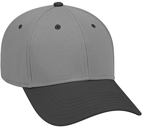 OTTO 6 Panel Low Profile Superior Cotton Twill Cap, Schwarz/Grau, Einheitsgröße