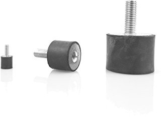 10 x Gummipuffer Typ B Ø15mm 10mm hoch M5 WTB® Gummimetallpuffer mit Innen- und Aussengewinde Metallteile Stahl verzinkt Naturkautschuk Härte 55°Shore