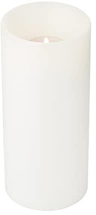 EDZARD Teelichthalter Dauerkerze Cornelius Deep, tiefliegendes Teelicht, weiß, Höhe 18 cm, Durchmesser 8 cm, beidseitig verwendbar für Normale Teelichter und höhere Teelichter mit Kunststoffhülle