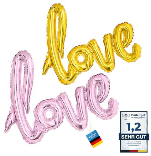 Luftballon LOVE Folien-Ballon Buchstaben Deko Liebe Hochzeit Verlobung; 73cm Rosé Pink Rosa Party Dekoration