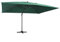 vidaXL Sombrilla voladiza Luces LED y Poste Aluminio Verde 4x3 m