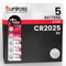 Uniross Pack de 5 Piles Lithium CR2025, 3V
