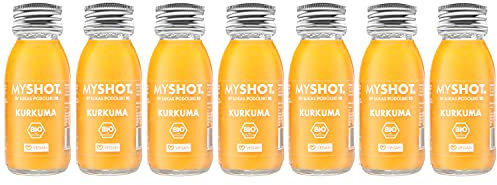 Kurkuma-Shot Set - für eine bewußte und genussvolle Ernährung. Bio und vegan. OHNE Zucker KEINE Zusatzstoffe. 7 x 60 ml