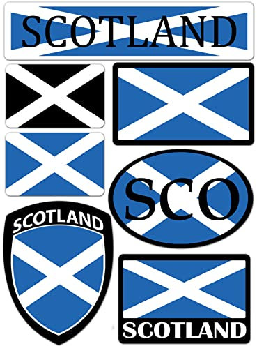 Biomar Labs® 7 x Vinyl Aufkleber Autoaufkleber Stickers Scotland Schottland Schottische Fahne Flagge Auto Moto Motorrad Fahrrad Scooter Fenster D 17