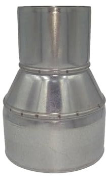 Reductor de metal galvanizado, tubo de conducto, conector de acero, adaptador, revestimiento de chimenea (d - 80 mm / x - 150 mm) d - 80 mm / x - 150 mm