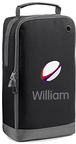 The T-Shirt Barnicle Personalised Kids Rugby Boot Bag Embroidered with Rugby Ball and Childrens Name