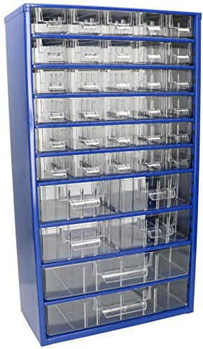 KOTARBAU® Werkstatt-Aufbewahrungsbox mit Schubfächern 555x305x150 Sortierkasten 30K4M2G Kleinteilemagazin Blau Metall
