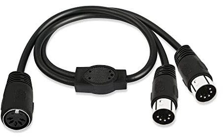 GINTOOYUN MIDI Splitter Y Cable adaptador de 19.6 pulgadas DIN 5 pines hembra a doble DIN 5 pines macho MIDI Cable para mezcladores MIDI, teclados, mezcladores de música, pianos electrónicos, etc