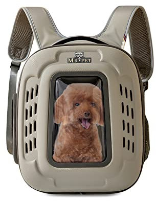 Galatée Katzen-Rucksack, Atmungsaktiver Haustierrucksack, Hundereiserucksack, Tragbare Faltbare Katze, Kleiner Hundeträger, Welpentragetasche Für Reisen, Camping, Wandern(Dunkelgrau)