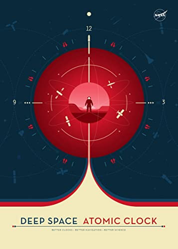 Displate Offiziell NASA MetallPoster Magnetische Befestigung Inklusive Lizenziert Bilder Hochwertiges Poster - Jpl Space Travel Posters - Atomic Clock Red Poster 45 cm x 32 cm