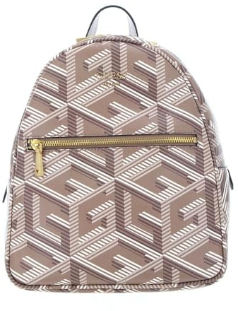 GUESS Women Vikky Backpack Bag, Taupe-Logo