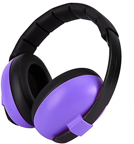 Casque Antibruit de sécurité pour Enfants, Conception Pliable 22dB Cache-Oreilles Antibruit Réglable Casque pour Enfants et bébé de 0 à 12 Ans (Violet)