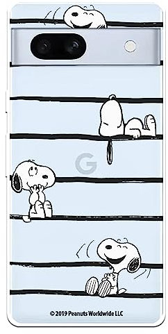 Schutzhülle für Google Pixel 7A, offizielle Peanuts Snoopy Streifen zum Schutz Ihres Mobiltelefons, aus transparentem Silikon, flexibel, mit offizieller Snoopy-Lizenz