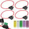 GTIWUNG 5 Piezas Portafusibles, Soporte de Fusible En Linea Hoja Portafusibles, 10AWG Portafusibles en Línea con Una Gorra con 25 Piezas 20A/25A/30A/35A/40A Portafusibles de Cuchillas