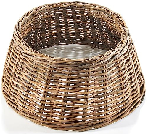 Kobolo Baumkragen Weihnachtsbaum Rock Ständer aus Rattan geflochten in kubu Grey