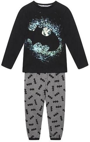 Brand Threads Boys Batman Pyjamas Set | Cozy Black Batman PJs