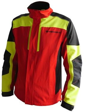 Sägenspezi Forstjacke S1 Ultra Größe S rot/neon gelb schmutz- und wasserabweisend wetterfest winddicht atmungsaktiv