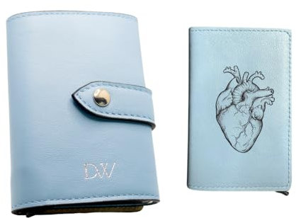 DANTE WALLET Portafoglio Personalizzato Donna Slim VERA PELLE Portamonete ZIP | Portatessere RFID Porta Carte di Credito piccolo MADE IN ITALY (Beatrice Carta Da Zucchero)