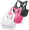 HBselect Sport BH Bustier Damen Bralette Nathloser mit Polstern Sportbekleidung Baumwolle ohne Bügel atmungsaktiv Joggen Yoga Jumping Fitness Weiß Grau Rosa M