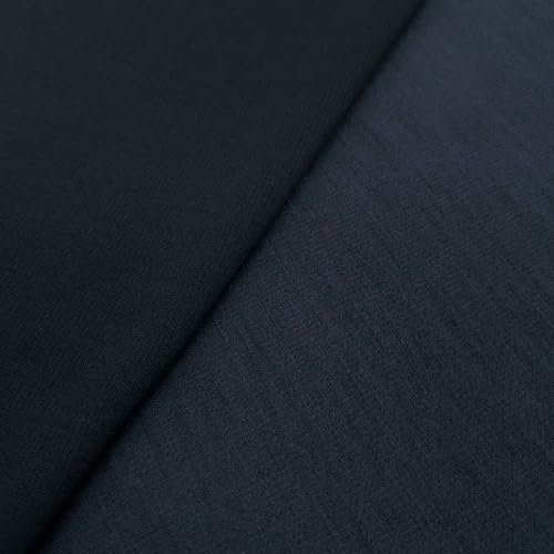 Amanda – Merino Double Face Jersey – Überbreite 170 cm – Dunkelblau Melange/Marine – per Meter