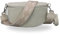 BRISE Bauchtasche Damen Echtes Wildleder SAHEL Handgemachte Umhängetasche Crossbody Bag Hüfttasche mit Ledergurt + Optionalen Breiten Gemusterten Riemen Gürteltasche Made in Italy (Beige 3)