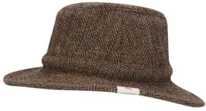 WALKER AND HAWKES Berkeley - Harris-Tweed-Mütze - Country-Stil - Dunkelgrau - S (57cm)