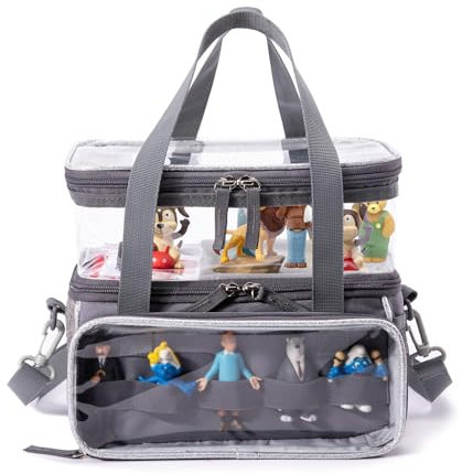 Double-Layer Carrying Case Compatible with Toniebox Audio Player Starter Set, Travel Bag Organizer Case for Tonies Characters, Tony Figures Storage Case, Carry Bag for Toniebox Accessories