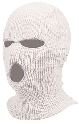 Sturmhaube Motorrad Halloween 3 Löchern Gestrickte Balaclava Herren Sturmmaske Winter Warm Must Have Strickmaske Damen Maskenhut Sport Skimaske Outdoor Multifunktions Maske(A24 White,One Size)