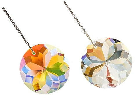 jojofuny 2pcs Ceiling Fan Light Pull Chain Crystal Ball Home Decor Quality Metal Easy to Install for Bedroom Living