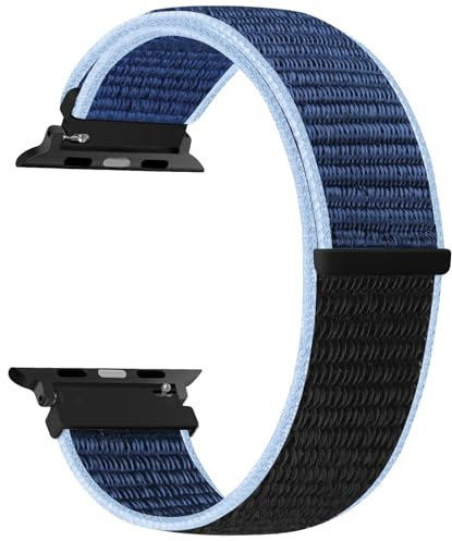 SOiiKE Bracelet Nylon Compatible avec Apple Watch 38mm 40mm 41mm 42mm 44mm 45mm 46mm 49mm Homme Femme, Bracelet Réglable de Sport pour iWatch Series 10/9/8/7/6/5/4/3/2/1/SE Ultra 2/1