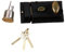 Night Latch Door Lock Metal Nightlatch Door Security Lock Premium Night Latch Rim Lock for Front Door (Black)