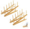 WATUNID 2 soportes para platos de madera, 5 ranuras, soporte para platos de bambú, soporte para platos de cocina de madera, escurridor de platos, organizador de armario de cocina, organizador para