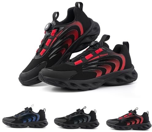 Hitmars Mens Trainers Running Shoes Men Gym Outdoor Sports Shoes Slip On Casual Comfortable Fashion Sneakers N/A1 Red UK7.5