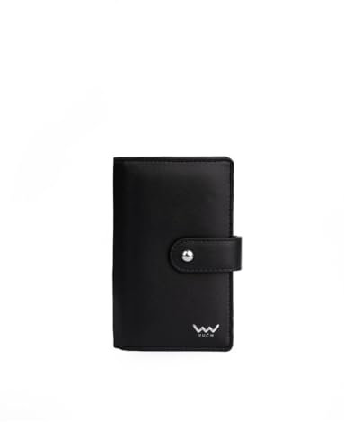VUCH Geldbörse Maeva Middle Black für Frauen, MittelGroßes Geldbeutel für Damen, Portemonnaie für Mädchen, Portmonee, Brieftasche