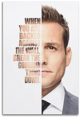 QUYEBRHFY Harvey Specter Poster, Wanddekoration, Vintage-Kunstposter, Filmdekoration, Druckposter, Zimmer, coole Dekoration, 30 x 45 cm, ungerahmter Stil