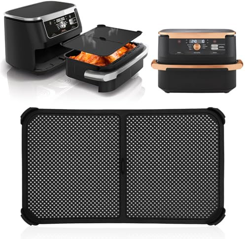 Grille Anti Projection pour Air Fryer Ninja 10,4 L AF500EU, Réutilisable Accessoires Air Fryer Moule Air Fryer Ninja 10,4 L, Silicone Anti Eclaboussure Air Fryer pour Ninja Foodi 10,4 L (noir)