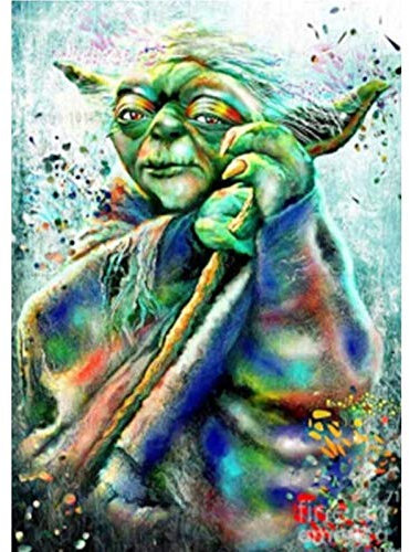 Kits de pintura de diamantes 5D para adultos y niños, pintura de taladro completo de Star Wars Yoda con diamantes, pinturas de pared para sala de estar, lienzo artístico de punto de cruz de diamante
