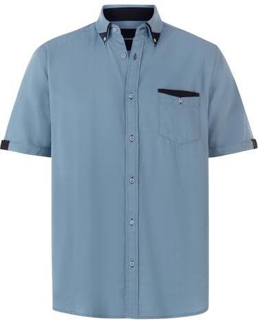 BABISTA Herren Kurzarmhemd Stefzite | Elegantes Kurzarmhemd für Männer, Hochwertige Baumwoll-Freizeitmode, Stylische Kontrastdetails