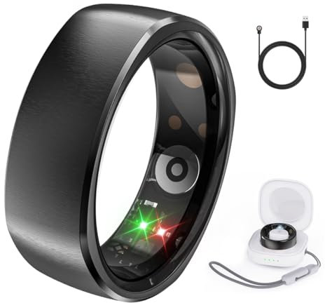 Rogbid Smart Ring für Herren Damen Smartringe Gesundheit Tracker mit Herzfrequenz, Blutsauerstoff, Blutdruck, Schlaftracker, Fitness Step Tracking, IP69 wasserdicht für iPhone und Android 11