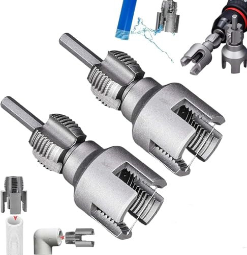 Luylmo Integrated Internal & External Pipe Threading Tool, 2025 New Pipe Thread Cutting Tool, Electric Drill Compatible 2 in 1 Pvc Pipe Threader Kit
