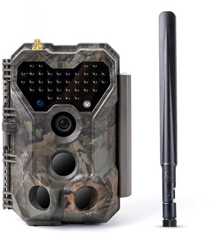 Meidase S970 4G LTE Wildkamera, 48MP 1296P, mit Live Streaming, 30m Nachtsehen, 0.1s Bewegungsauslösung, IP66, App-Übertragung, mit 64GB SD-Karte, GPS