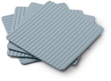 Zeal Silicone Coasters – Set of 4 Non-Slip, Water-Resistant Drink Mats for Coffee, Tea, Beer – Durable Bar Coasters, 10cm (Duck Egg Blue)