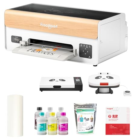 Procolored P13 A3 XP600 DTF Drucker Paket mit Härtungs Ofen und Heißpresse Direktdruck auf Folie mit automatischer Reinigung kompatibel mit Windows für Textildruck auf T Shirts und Kleidung