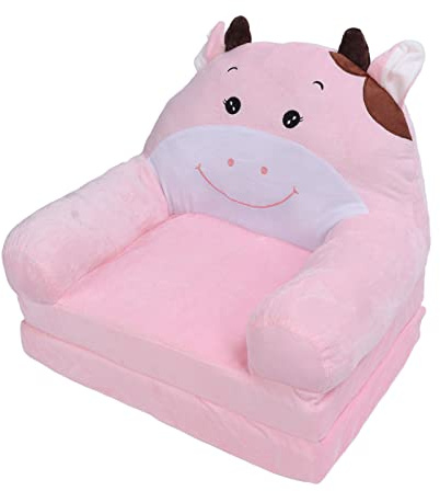Riuulity Süße Cartoon Klappende Couch -Sofa Bett Weiche Plüsch Sofa für Schlafzimmer Rosa Kuh für Mädchen Schwamm (2 Etagen)