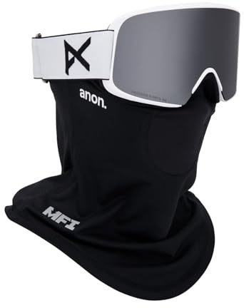 Anon M6 Schneebrille + Bonus-Objektiv + MFI-Gesichtsmaske + Etui (Rahmen: weiß, Gläser: Perceive Sunny Onyx, Ersatzlinse: Perceive Variable Violett)