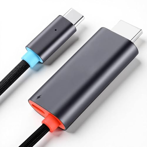 USB C to HDMI Cable for Switch 2, Switch Dock for TV Screen Mirroring, 4K@60Hz Type C to HDMI Cable with 100W PD Charging, Compatible with Switch NS/OLED, Steam Deck, Laptop, Tablet, Phone(2m/6.56ft)