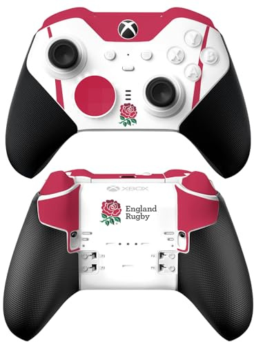 Head Case Designs Offizielle England Rugby Union Home 2025/26 Wappen-Set Vinyl Haut Gaming Aufkleber kompatibel mit Xbox Series X & S Elite Wireless Controller Series 2